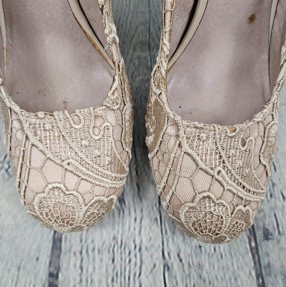 LISA for DONALD J. PLINER | Rawna lace overlay stacked heel shoes - Picture 3 of 11